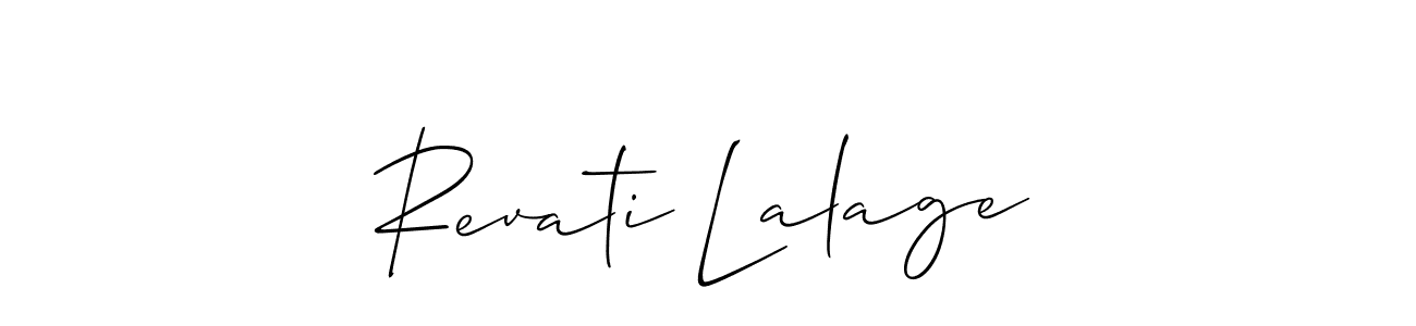 How to Draw Revati Lalage signature style? Allison_Script is a latest design signature styles for name Revati Lalage. Revati Lalage signature style 2 images and pictures png