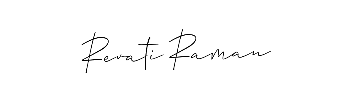 Create a beautiful signature design for name Revati Raman. With this signature (Allison_Script) fonts, you can make a handwritten signature for free. Revati Raman signature style 2 images and pictures png