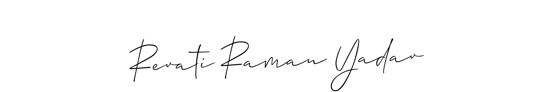 How to make Revati Raman Yadav signature? Allison_Script is a professional autograph style. Create handwritten signature for Revati Raman Yadav name. Revati Raman Yadav signature style 2 images and pictures png