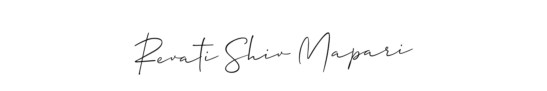 Use a signature maker to create a handwritten signature online. With this signature software, you can design (Allison_Script) your own signature for name Revati Shiv Mapari. Revati Shiv Mapari signature style 2 images and pictures png