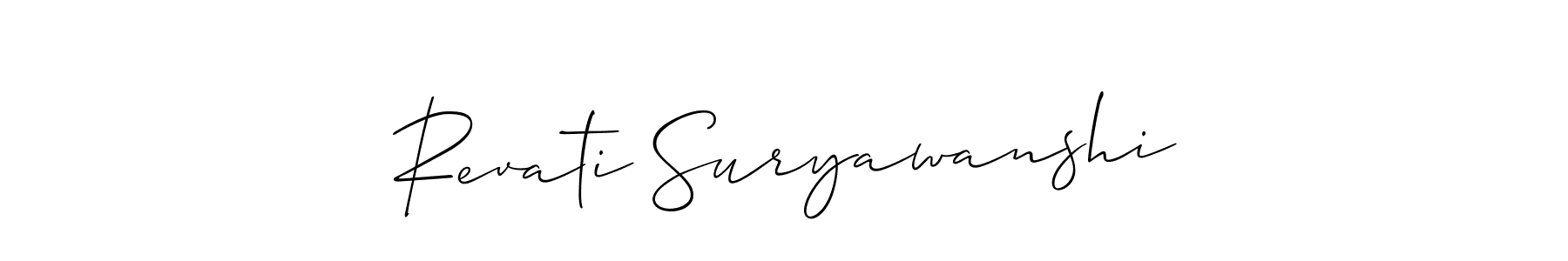 How to Draw Revati Suryawanshi signature style? Allison_Script is a latest design signature styles for name Revati Suryawanshi. Revati Suryawanshi signature style 2 images and pictures png