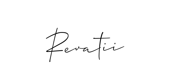 Make a beautiful signature design for name Revatii. With this signature (Allison_Script) style, you can create a handwritten signature for free. Revatii signature style 2 images and pictures png