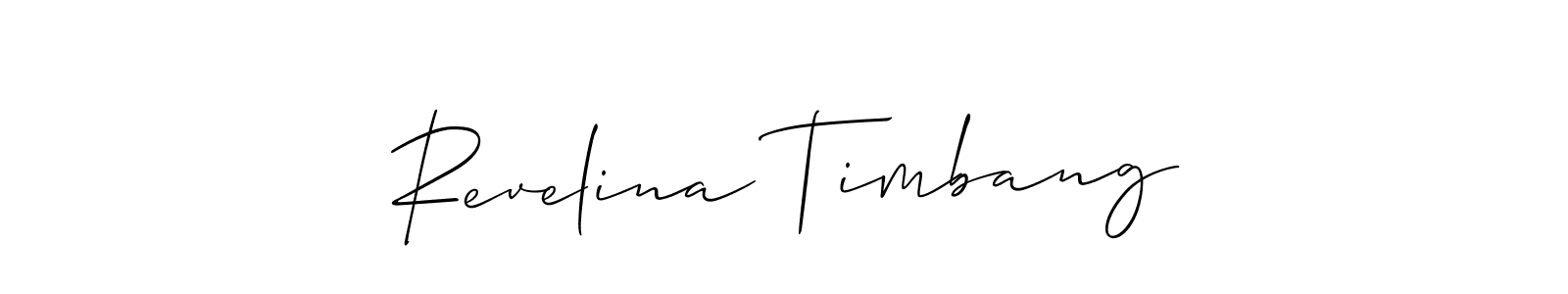 This is the best signature style for the Revelina Timbang name. Also you like these signature font (Allison_Script). Mix name signature. Revelina Timbang signature style 2 images and pictures png