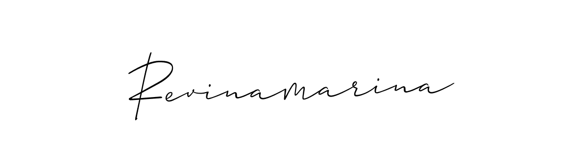 You should practise on your own different ways (Allison_Script) to write your name (Revinamarina) in signature. don't let someone else do it for you. Revinamarina signature style 2 images and pictures png