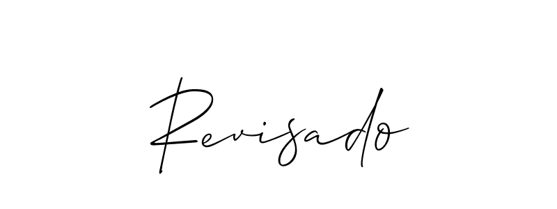 How to make Revisado name signature. Use Allison_Script style for creating short signs online. This is the latest handwritten sign. Revisado signature style 2 images and pictures png