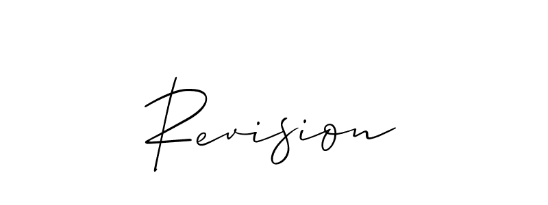 Make a beautiful signature design for name Revision. With this signature (Allison_Script) style, you can create a handwritten signature for free. Revision signature style 2 images and pictures png