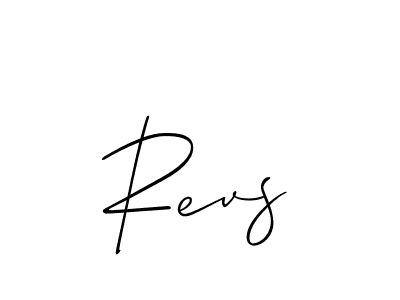 How to make Revs signature? Allison_Script is a professional autograph style. Create handwritten signature for Revs name. Revs signature style 2 images and pictures png