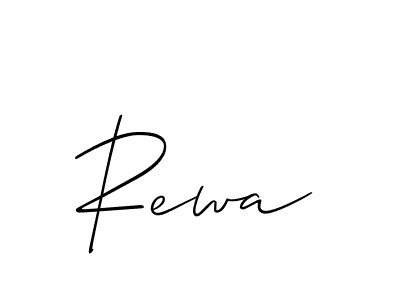 Make a beautiful signature design for name Rewa. With this signature (Allison_Script) style, you can create a handwritten signature for free. Rewa signature style 2 images and pictures png