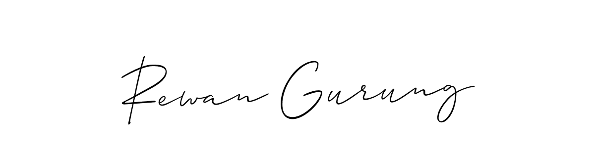 Best and Professional Signature Style for Rewan Gurung. Allison_Script Best Signature Style Collection. Rewan Gurung signature style 2 images and pictures png
