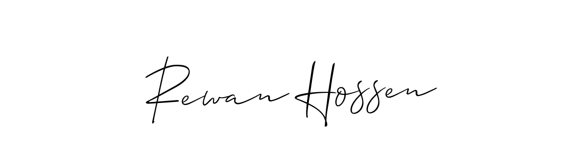 Similarly Allison_Script is the best handwritten signature design. Signature creator online .You can use it as an online autograph creator for name Rewan Hossen. Rewan Hossen signature style 2 images and pictures png