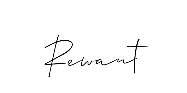 Make a short Rewant signature style. Manage your documents anywhere anytime using Allison_Script. Create and add eSignatures, submit forms, share and send files easily. Rewant signature style 2 images and pictures png