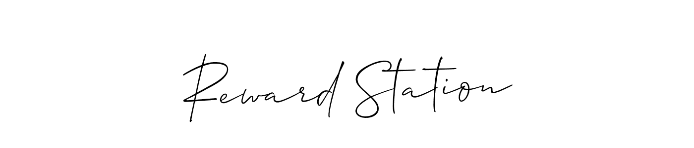 It looks lik you need a new signature style for name Reward Station. Design unique handwritten (Allison_Script) signature with our free signature maker in just a few clicks. Reward Station signature style 2 images and pictures png
