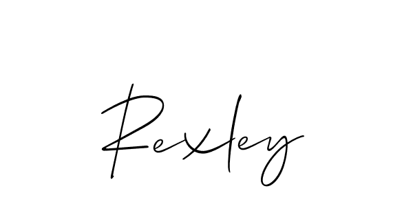 Use a signature maker to create a handwritten signature online. With this signature software, you can design (Allison_Script) your own signature for name Rexley. Rexley signature style 2 images and pictures png