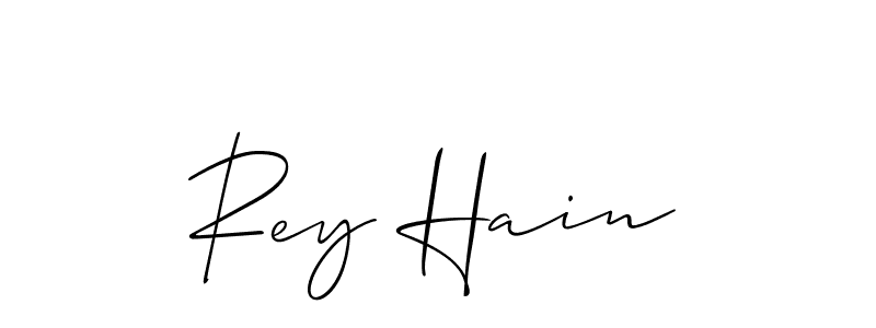 Design your own signature with our free online signature maker. With this signature software, you can create a handwritten (Allison_Script) signature for name Rey Hain. Rey Hain signature style 2 images and pictures png