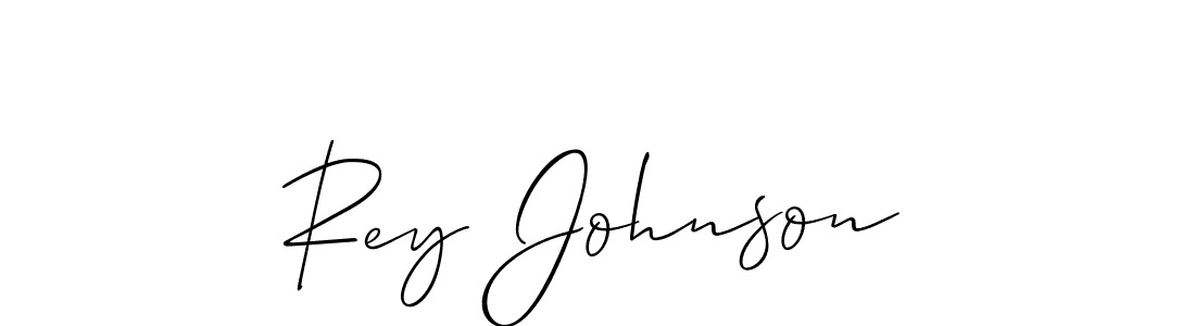 Allison_Script is a professional signature style that is perfect for those who want to add a touch of class to their signature. It is also a great choice for those who want to make their signature more unique. Get Rey Johnson name to fancy signature for free. Rey Johnson signature style 2 images and pictures png