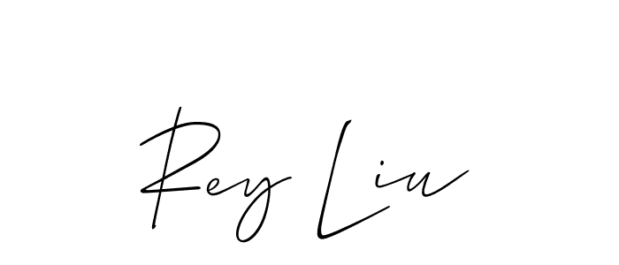 Allison_Script is a professional signature style that is perfect for those who want to add a touch of class to their signature. It is also a great choice for those who want to make their signature more unique. Get Rey Liu name to fancy signature for free. Rey Liu signature style 2 images and pictures png
