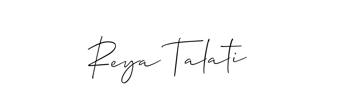 Allison_Script is a professional signature style that is perfect for those who want to add a touch of class to their signature. It is also a great choice for those who want to make their signature more unique. Get Reya Talati name to fancy signature for free. Reya Talati signature style 2 images and pictures png