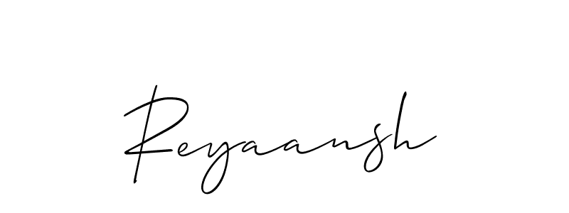 Use a signature maker to create a handwritten signature online. With this signature software, you can design (Allison_Script) your own signature for name Reyaansh. Reyaansh signature style 2 images and pictures png