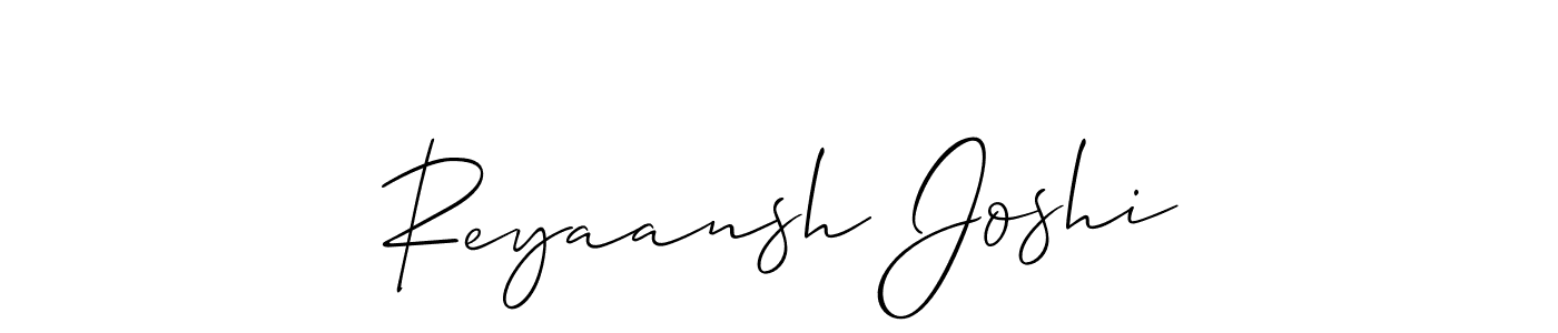 How to make Reyaansh Joshi name signature. Use Allison_Script style for creating short signs online. This is the latest handwritten sign. Reyaansh Joshi signature style 2 images and pictures png