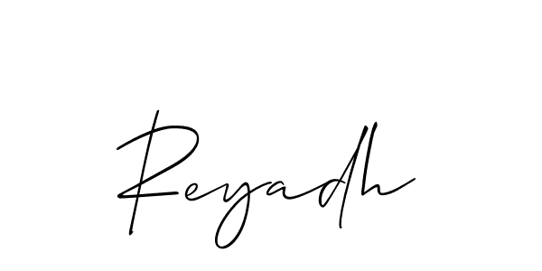 How to make Reyadh name signature. Use Allison_Script style for creating short signs online. This is the latest handwritten sign. Reyadh signature style 2 images and pictures png