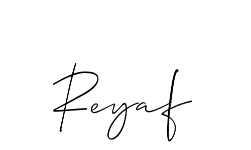 How to make Reyaf signature? Allison_Script is a professional autograph style. Create handwritten signature for Reyaf name. Reyaf signature style 2 images and pictures png