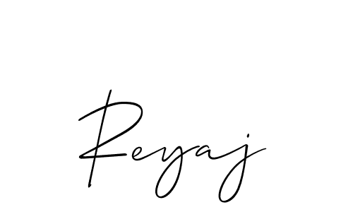 The best way (Allison_Script) to make a short signature is to pick only two or three words in your name. The name Reyaj include a total of six letters. For converting this name. Reyaj signature style 2 images and pictures png