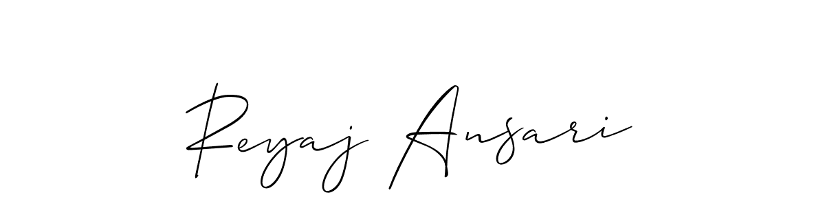 It looks lik you need a new signature style for name Reyaj Ansari. Design unique handwritten (Allison_Script) signature with our free signature maker in just a few clicks. Reyaj Ansari signature style 2 images and pictures png