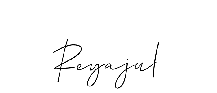 Create a beautiful signature design for name Reyajul. With this signature (Allison_Script) fonts, you can make a handwritten signature for free. Reyajul signature style 2 images and pictures png