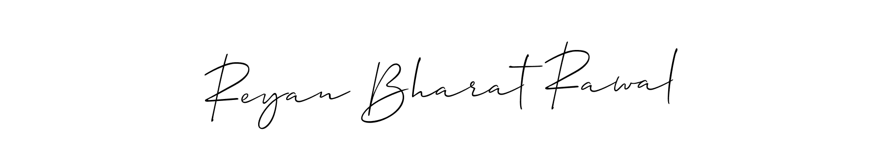 How to make Reyan Bharat Rawal name signature. Use Allison_Script style for creating short signs online. This is the latest handwritten sign. Reyan Bharat Rawal signature style 2 images and pictures png