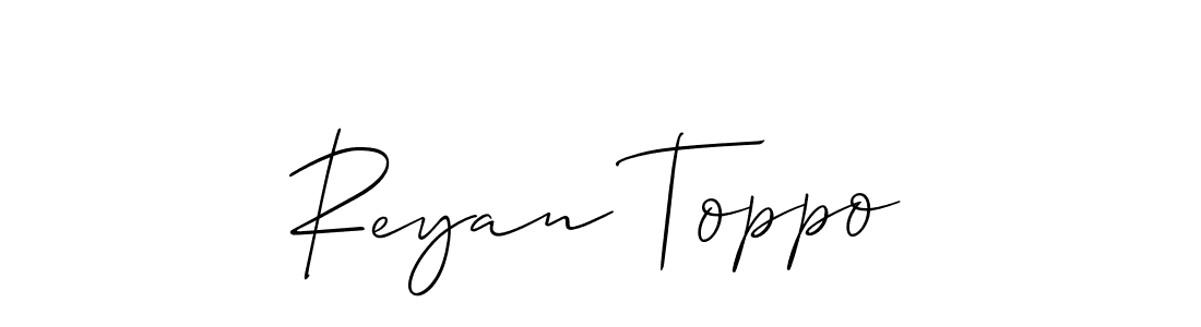 Make a short Reyan Toppo signature style. Manage your documents anywhere anytime using Allison_Script. Create and add eSignatures, submit forms, share and send files easily. Reyan Toppo signature style 2 images and pictures png