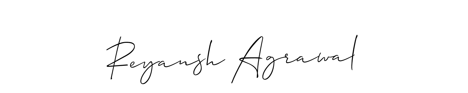 Make a short Reyansh Agrawal signature style. Manage your documents anywhere anytime using Allison_Script. Create and add eSignatures, submit forms, share and send files easily. Reyansh Agrawal signature style 2 images and pictures png