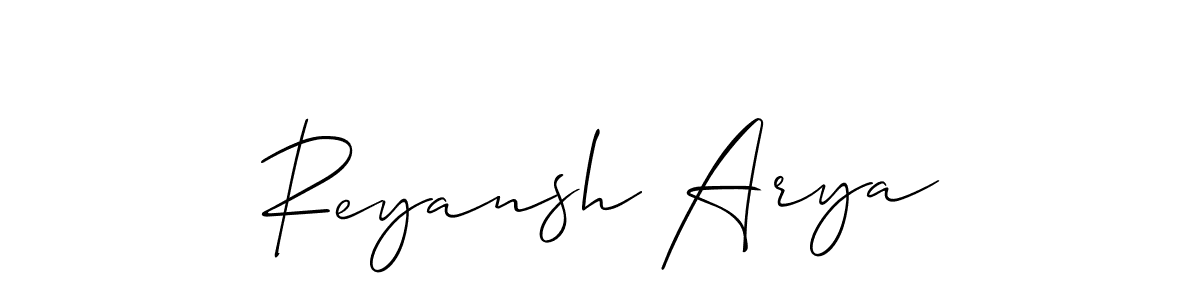 It looks lik you need a new signature style for name Reyansh Arya. Design unique handwritten (Allison_Script) signature with our free signature maker in just a few clicks. Reyansh Arya signature style 2 images and pictures png