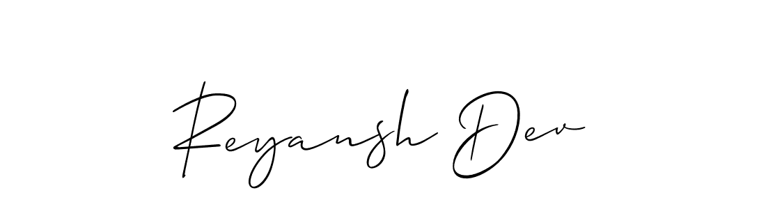 Design your own signature with our free online signature maker. With this signature software, you can create a handwritten (Allison_Script) signature for name Reyansh Dev. Reyansh Dev signature style 2 images and pictures png