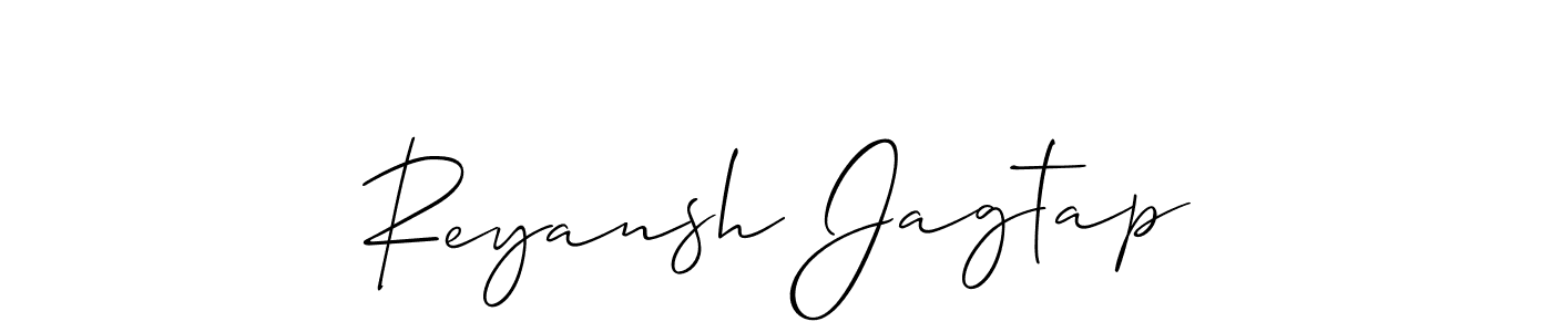 You should practise on your own different ways (Allison_Script) to write your name (Reyansh Jagtap) in signature. don't let someone else do it for you. Reyansh Jagtap signature style 2 images and pictures png