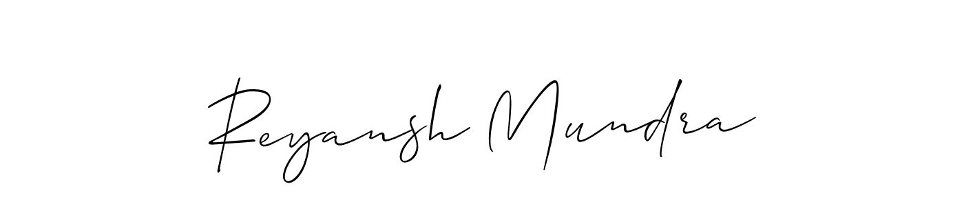 Allison_Script is a professional signature style that is perfect for those who want to add a touch of class to their signature. It is also a great choice for those who want to make their signature more unique. Get Reyansh Mundra name to fancy signature for free. Reyansh Mundra signature style 2 images and pictures png