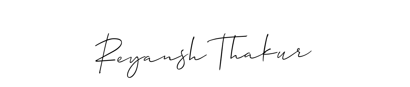 Similarly Allison_Script is the best handwritten signature design. Signature creator online .You can use it as an online autograph creator for name Reyansh Thakur. Reyansh Thakur signature style 2 images and pictures png