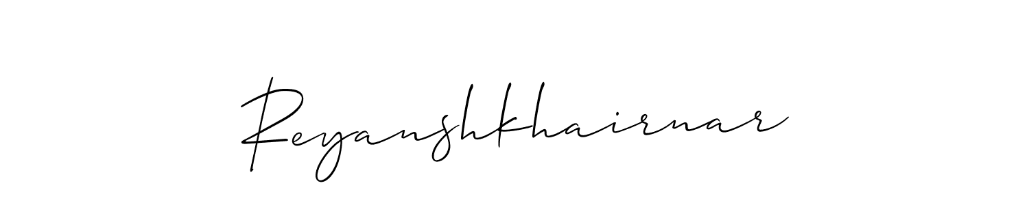 Also You can easily find your signature by using the search form. We will create Reyanshkhairnar name handwritten signature images for you free of cost using Allison_Script sign style. Reyanshkhairnar signature style 2 images and pictures png