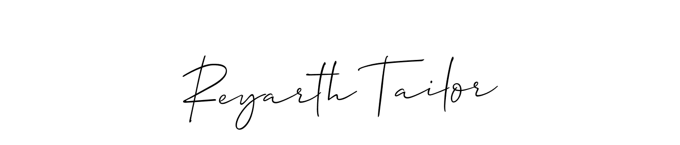 Check out images of Autograph of Reyarth Tailor name. Actor Reyarth Tailor Signature Style. Allison_Script is a professional sign style online. Reyarth Tailor signature style 2 images and pictures png