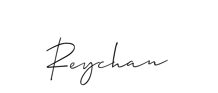 Design your own signature with our free online signature maker. With this signature software, you can create a handwritten (Allison_Script) signature for name Reychan. Reychan signature style 2 images and pictures png