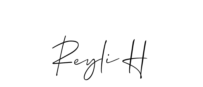 It looks lik you need a new signature style for name Reyli H. Design unique handwritten (Allison_Script) signature with our free signature maker in just a few clicks. Reyli H signature style 2 images and pictures png