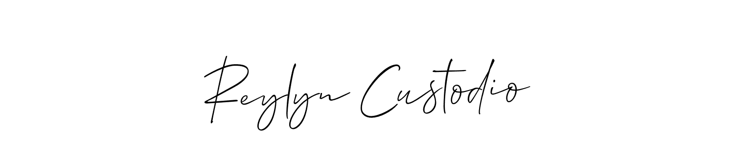 Similarly Allison_Script is the best handwritten signature design. Signature creator online .You can use it as an online autograph creator for name Reylyn Custodio. Reylyn Custodio signature style 2 images and pictures png
