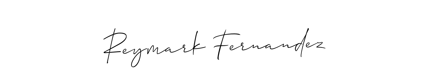 It looks lik you need a new signature style for name Reymark Fernandez. Design unique handwritten (Allison_Script) signature with our free signature maker in just a few clicks. Reymark Fernandez signature style 2 images and pictures png