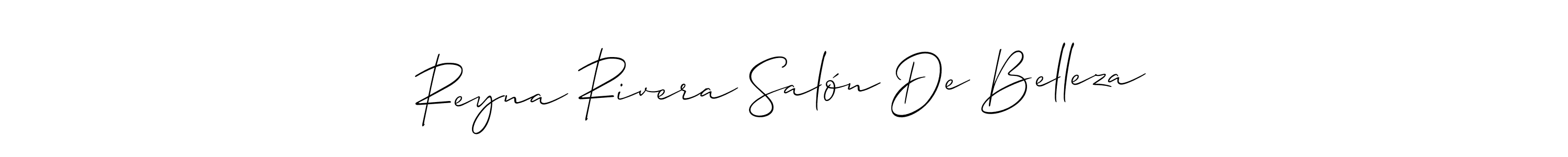 Use a signature maker to create a handwritten signature online. With this signature software, you can design (Allison_Script) your own signature for name Reyna Rivera Salón De Belleza. Reyna Rivera Salón De Belleza signature style 2 images and pictures png