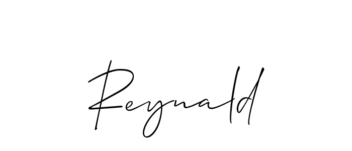 Use a signature maker to create a handwritten signature online. With this signature software, you can design (Allison_Script) your own signature for name Reynald. Reynald signature style 2 images and pictures png