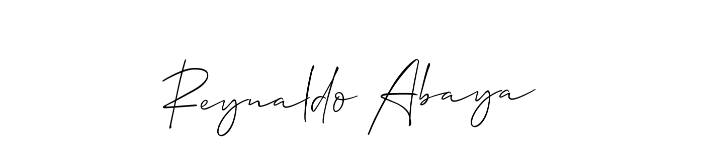 Make a short Reynaldo Abaya signature style. Manage your documents anywhere anytime using Allison_Script. Create and add eSignatures, submit forms, share and send files easily. Reynaldo Abaya signature style 2 images and pictures png