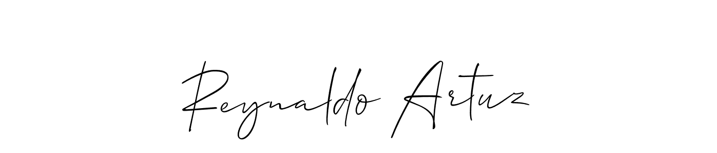 Make a beautiful signature design for name Reynaldo Artuz. With this signature (Allison_Script) style, you can create a handwritten signature for free. Reynaldo Artuz signature style 2 images and pictures png