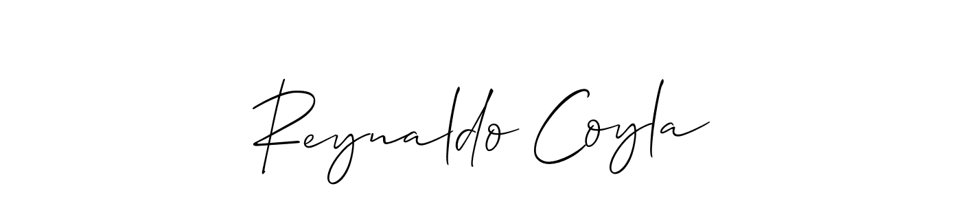 How to make Reynaldo Coyla signature? Allison_Script is a professional autograph style. Create handwritten signature for Reynaldo Coyla name. Reynaldo Coyla signature style 2 images and pictures png