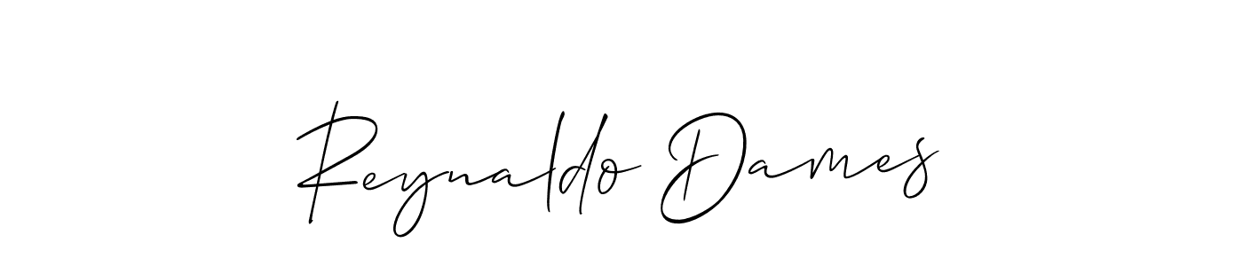This is the best signature style for the Reynaldo Dames name. Also you like these signature font (Allison_Script). Mix name signature. Reynaldo Dames signature style 2 images and pictures png