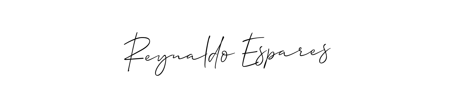 How to make Reynaldo Espares signature? Allison_Script is a professional autograph style. Create handwritten signature for Reynaldo Espares name. Reynaldo Espares signature style 2 images and pictures png