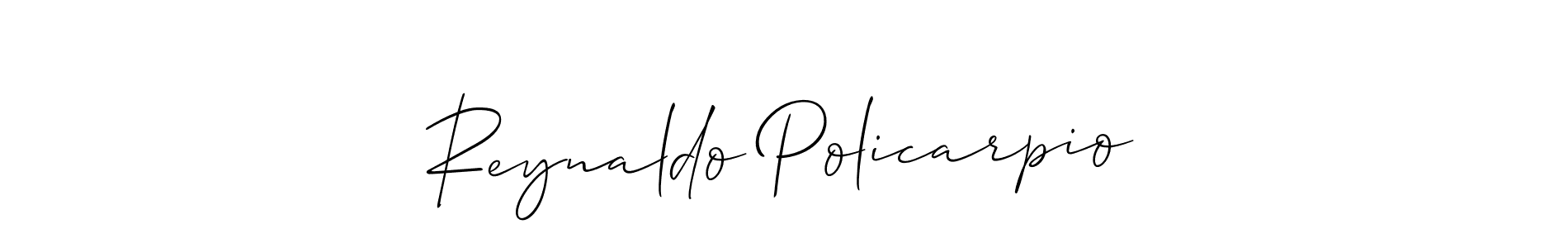 It looks lik you need a new signature style for name Reynaldo Policarpio. Design unique handwritten (Allison_Script) signature with our free signature maker in just a few clicks. Reynaldo Policarpio signature style 2 images and pictures png